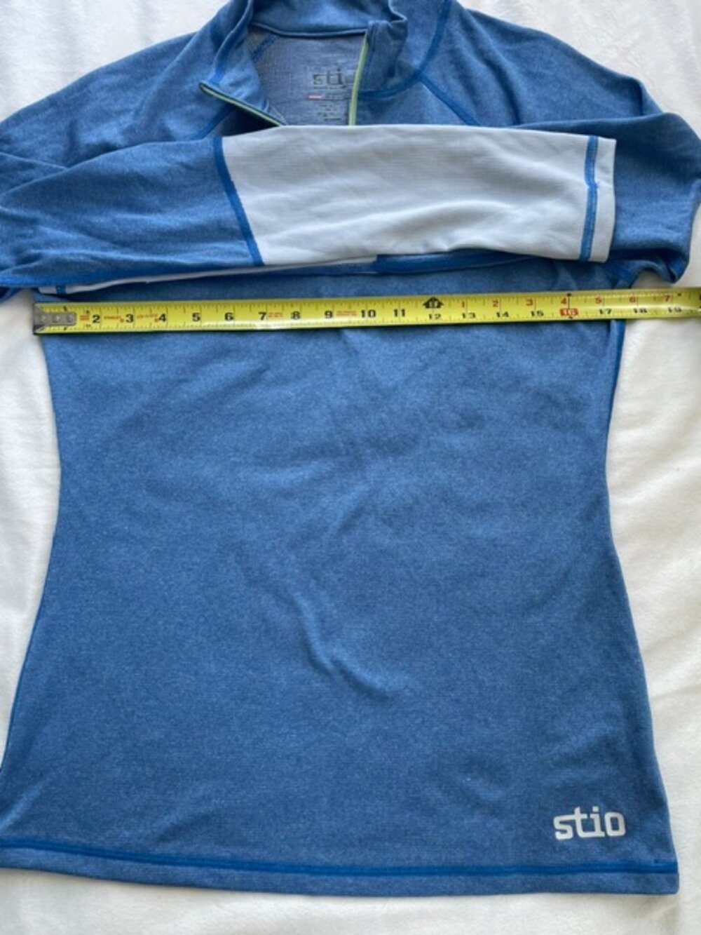 Stio Women's Colorblock Long Sleeves Quarter Zip Sweatshirt, Blue White, Size M - Picture 7 of 9